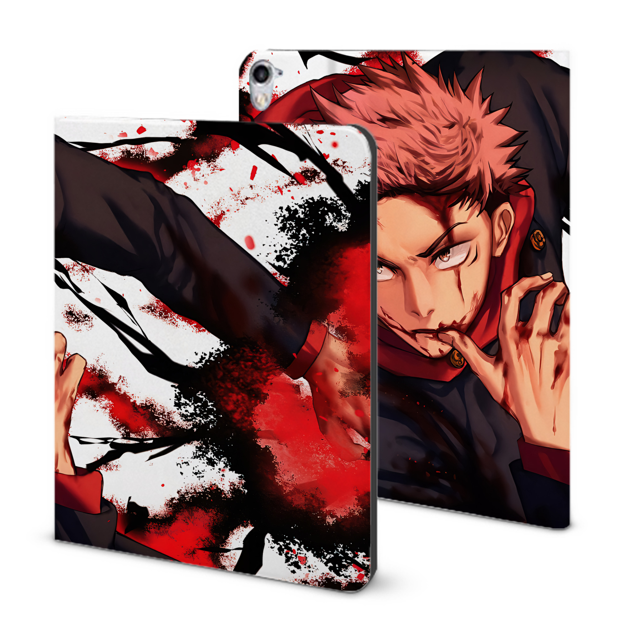 （画像用） 呪術廻戦 Jujutsu Kaisen IPad ケース ブック型 PUレザー TPU 耐衝撃 軽量 薄型 ペン収納なし 全面保護 IPad 各モデル対応